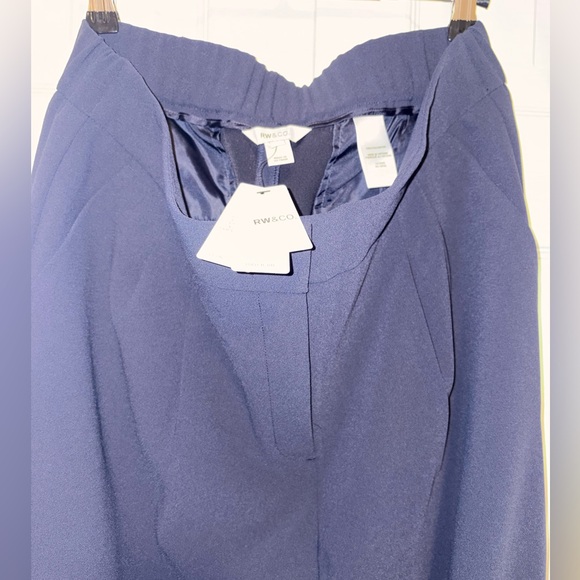 NWT! RW&Co Wide Leg Navy Blue Dress Pants - Sz 12 - Picture 4 of 5